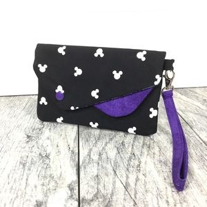 Purple Mickey Mouse wristlet wallet